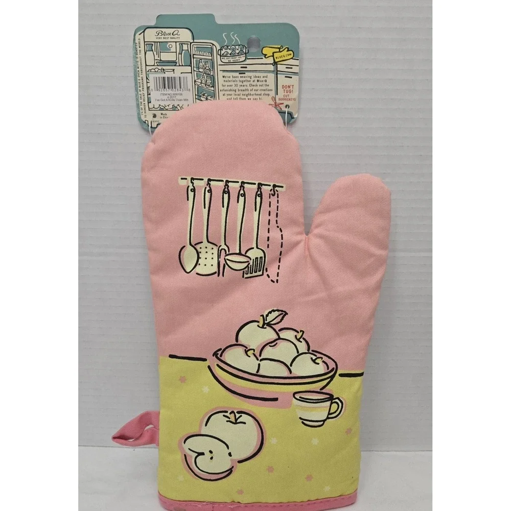 Blue Q Novelty Oven Mitt I've Got a Knife Pink Retro Pot Holder Funny Gift New